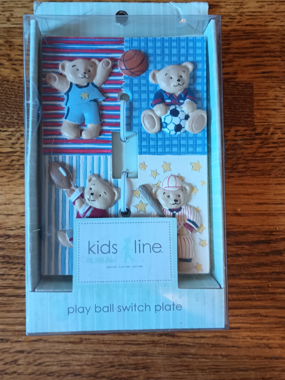 Vintage Kids Line "Play Ball" Sports Bears Light Switch Plate Cover - Nursery